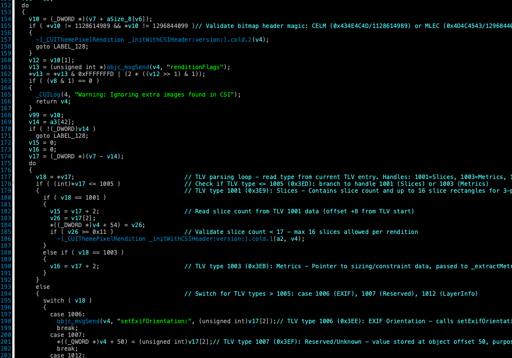 TVL parsing loop